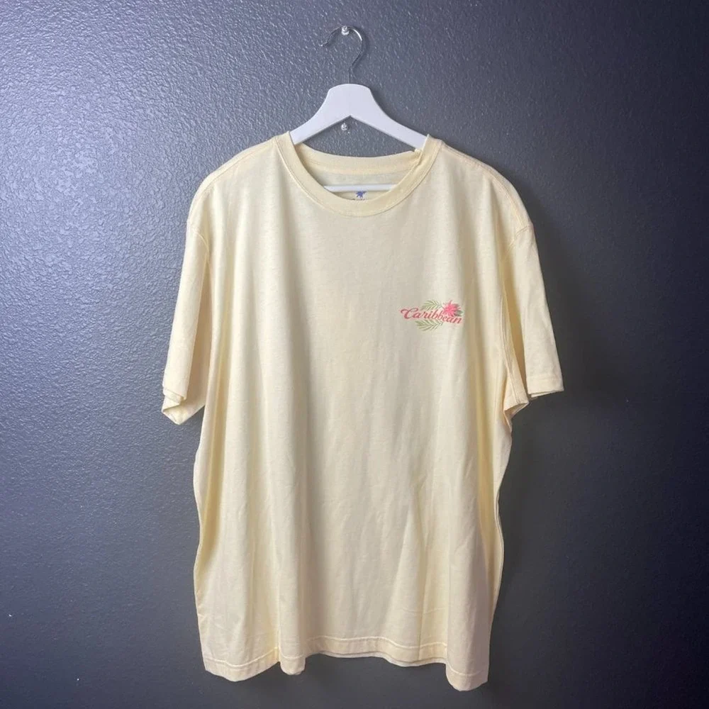 NEW Caribbean Men's  Light  Coral Locally Grown Island Blooms T-Shirt Size XL - Picture 4 of 9